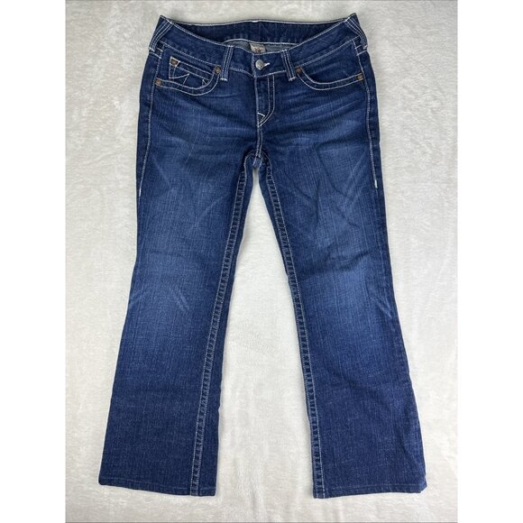 True Religion Becky Boot Cut Jeans Womens Size 32 Western Rodeo School Denim USA - Picture 1 of 14